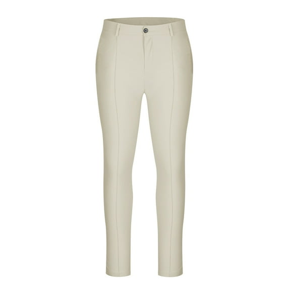 YYDGH Men's Classic Suit Pants Straight Fit Modern Formal Dress Pants Elastic Waist Slim Fit Wrinkle Free Business Pants