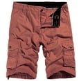 thumbnail image 1 of YYDGH Men's Cotton Twill Cargo Shorts Lightweight Multi Pocket Short Pants Classic Summer Casual Outdoor Shorts Wine Red S, 1 of 3