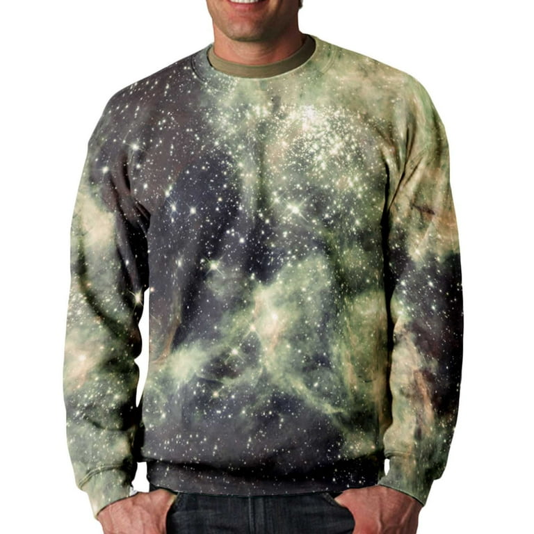 YYDGH Men's Crewneck Sweatshirt 3D Graffiti Graphic Printed Hip Hop Sweatshirt Hoodie Casual Loose Fit Pullover Tops(5#Green,XL)