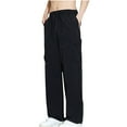 thumbnail image 1 of YYDGH Men's Drawstring Elastic Waist Sweatpants Casual Loose Wide Leg Long Pants Fashion Baggy Trousers with Pockets, 1 of 6