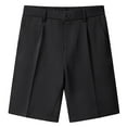 thumbnail image 1 of YYDGH Men's Flat Front Pleat Dress Shorts for Golf Casual and Formal Wear Black XXL, 1 of 3