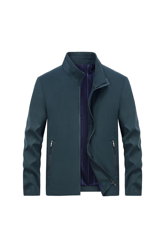 Men's Fleece Lined Jacket Waterproof Windbreaker Rain Jacket for Tactical Hiking Casual Solid Color Tops Army Green L