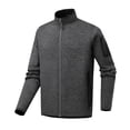 thumbnail image 1 of YYDGH Men's Full Zip Fleece Jackets Long Sleeve Stand Collar Workout Coats Casual Trendy Fall Winter Warm Going out Outwear Dark Gray 4XL, 1 of 6