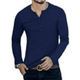 thumbnail image 1 of YYDGH Men's Henley Shirts Long Sleeve Basic Cotton Pullover T Shirt Casual Solid Color Slim Fit Lightweight Button Tops, 1 of 4