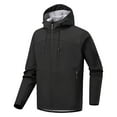 thumbnail image 1 of YYDGH Men's Hooded Softshell Jacket Lightweight Waterproof Fleece Lined Windbreaker Rain Jacket Winter Outdoor Hiking Black XL, 1 of 9