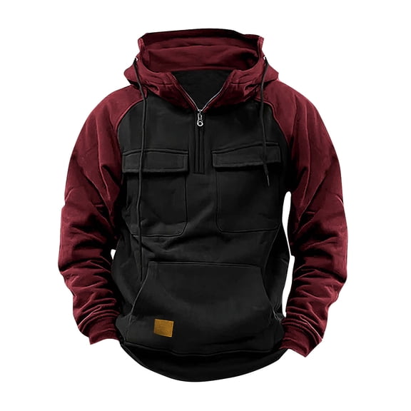 YYDGH Men's Hoodies Long Sleeve Camo Hoodie Quarter Zip Pullover Men Tactical Jacket Sweatshirt Tactical Workout Sweatshirt