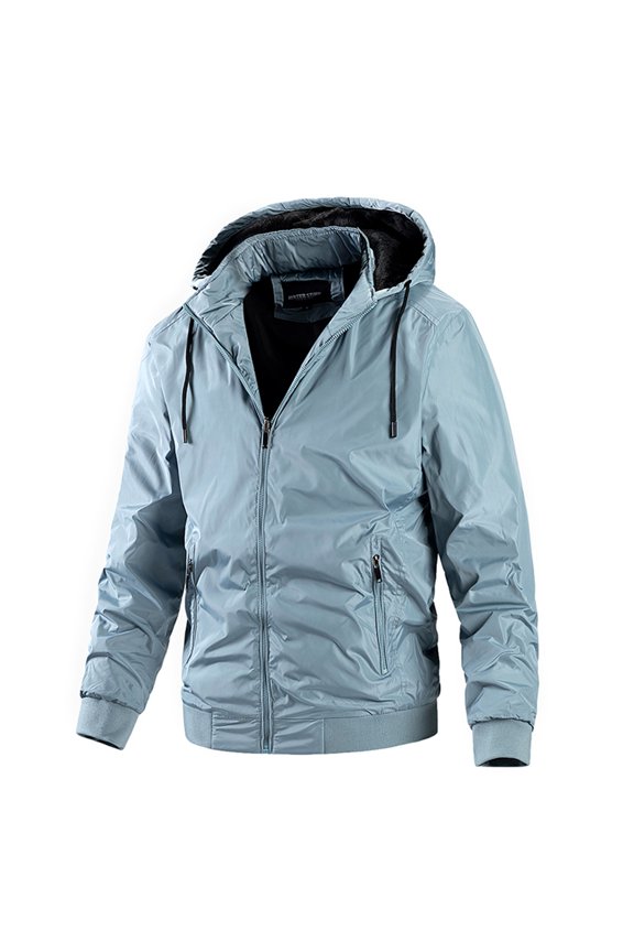 Men's Jackets Lightweight Coats Full Zip Shackets with Pockets Waterproof Outdoor Hiking Winter Jacket with Hood