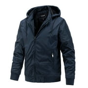 YYDGH Mens Jackets Lightweight Coats Full Zip Shackets with Pockets Waterproof Outdoor Hiking Winter Jacket with Hood