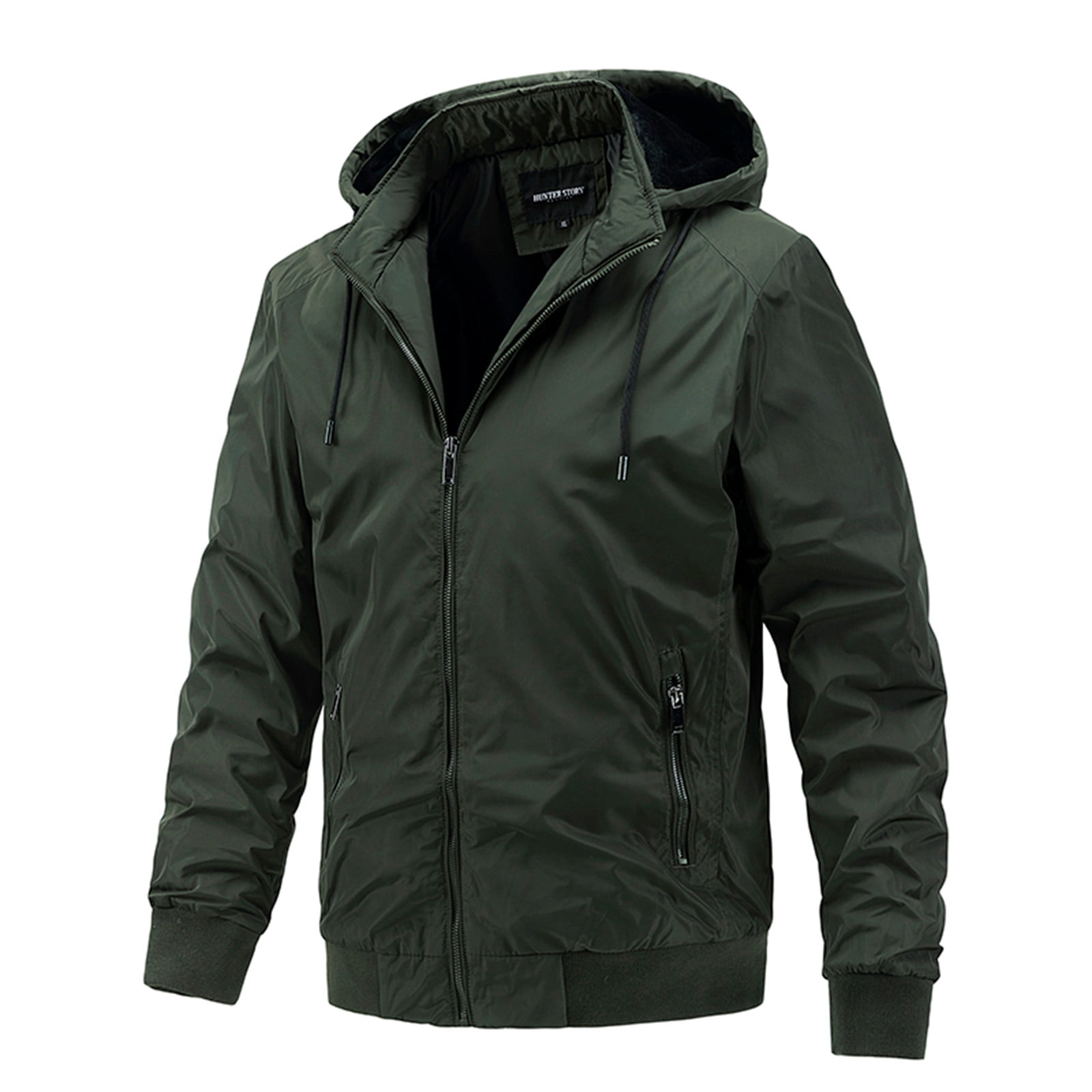 YYDGH Men's Jackets Lightweight Coats Full Zip Shackets with Pockets ...