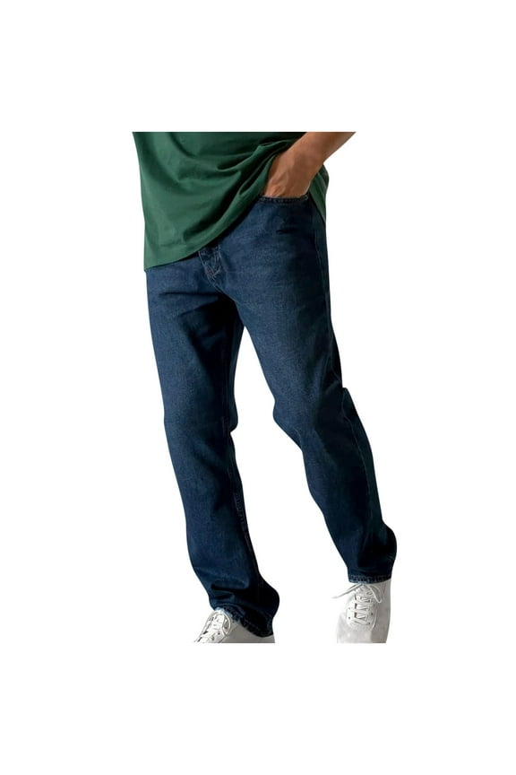 Men's Jeans Stretchy Lightweight Travel Pant Casual Solid Hiking Straight Leg Pants with Button and Pockets