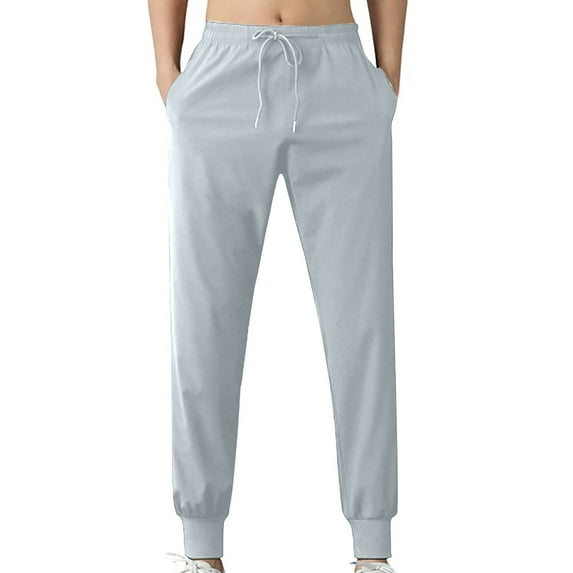 YYDGH Men's Jogger Pants Casual Sweatpants Solid Color Baggy Loose Fit Drawstring Sports Active Pants Lightweight Trousers with Pockets