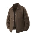 thumbnail image 1 of YYDGH Men's Lightweight Jacket Long Sleeve Button Down Shirts Jackets Casual Lapel Solid Color Coat with Pockets Coffee 3XL, 1 of 8