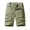 thumbnail image 1 of YYDGH Men's Lightweight Multi Pocket Cotton Casual Cargo Shorts Outdoor Twill Camo Shorts with Zipper Pockets Green S, 1 of 5