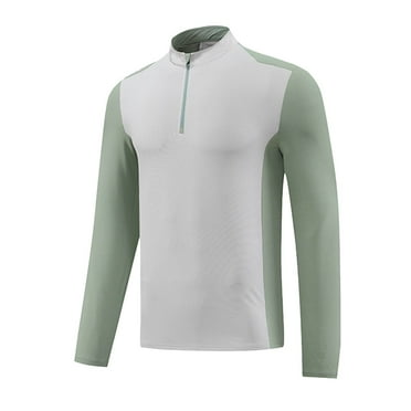 YYDGH Men's Long Sleeve Shirts Sun Protection Shirts 1/4 Zip Up Fishing Running Rash Guard T Shirts Outdoor Workout Shirt