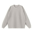 thumbnail image 1 of YYDGH Men's Long Sleeve Sweatshirt Crew Neck Polyester Pullover Plain Shirt Casual Solid Color Loose Fit Fall Winter Tops, 1 of 8