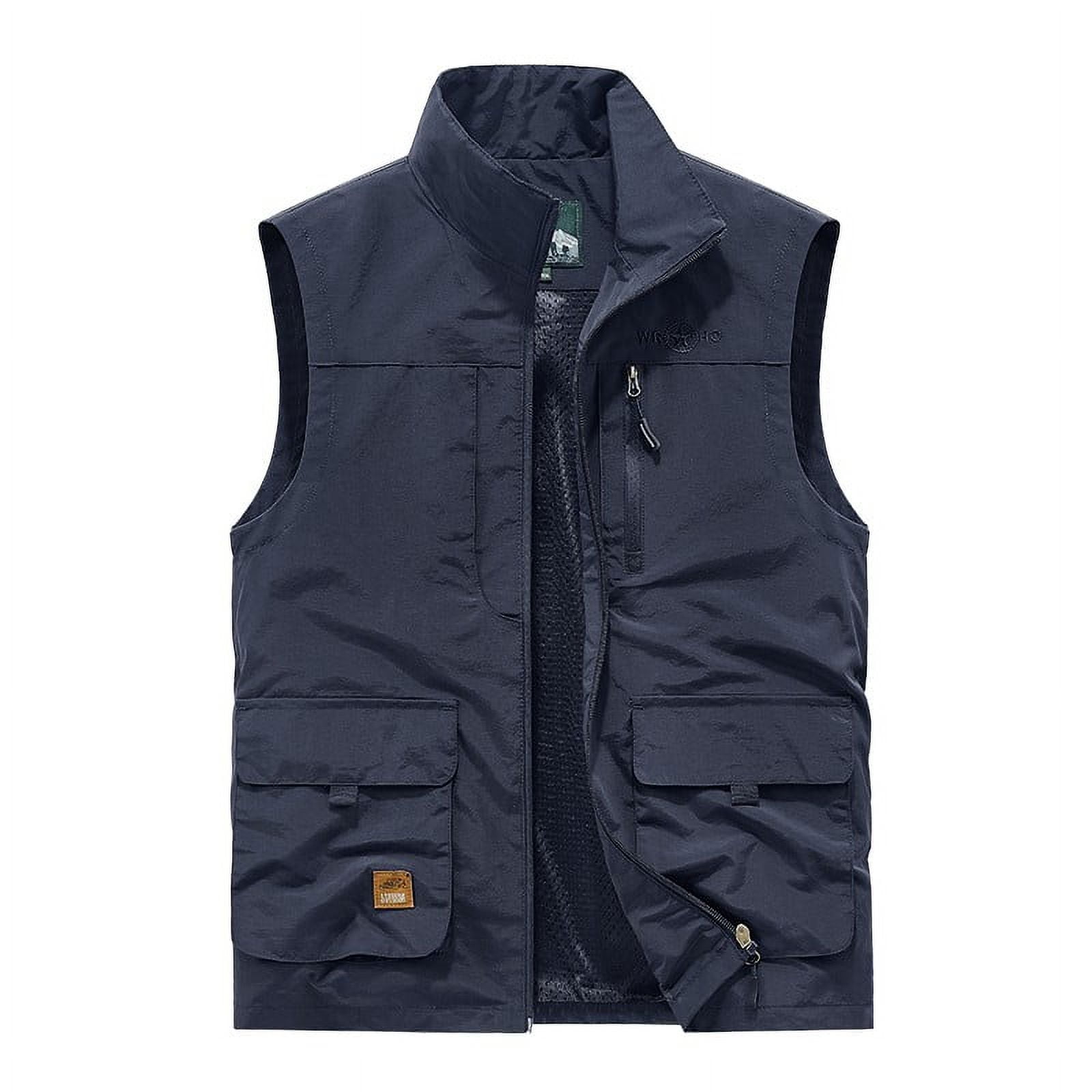 YYDGH Men's Outdoor Fishing Vest Casual Work Cargo Vests Lightweight  Waistcoat Vest with Pockets Fall Photography Tour Coats 