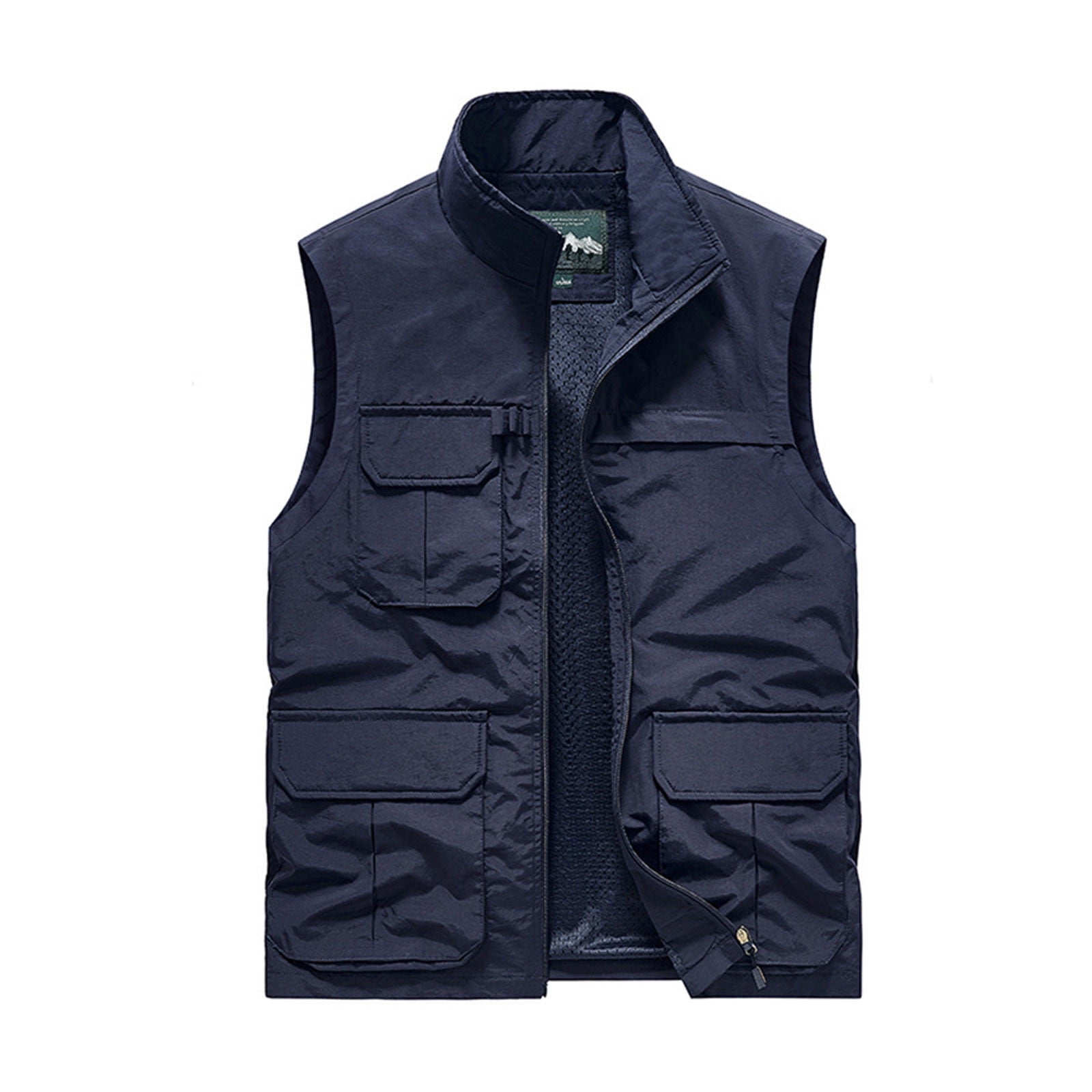TMOYZQ Men's Fishing Vest Outdoor Work Travel Photo Cargo Vest Jacket with  Multi Pockets Casual Quick-Dry Lightweight Breathable Waistcoat Jacket 