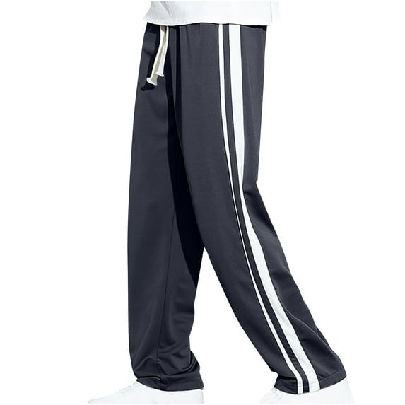 YYDGH Men's Pants Casual Sweatpants Color Block Baggy Loose Fit Drawstring Sports Active Straight Leg Pants Lightweight Trousers with Pockets