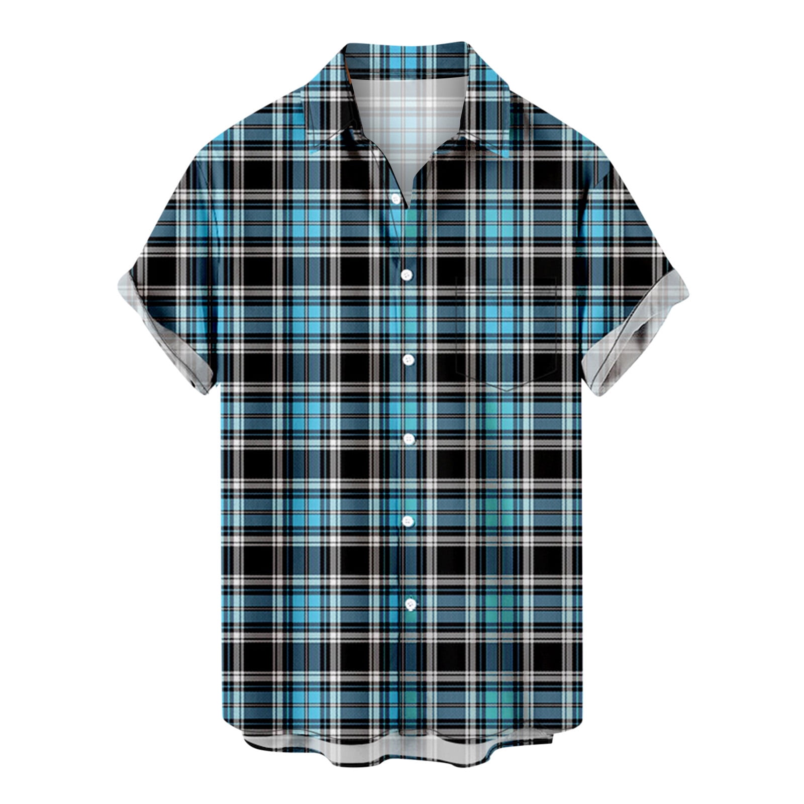 Mens short sleeve plaid dress best sale shirts