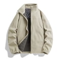 thumbnail image 1 of YYDGH Men's Plus Size Fleece Jacket Lightweight Full Zip Soft Tops Classic Outdoor Winter Thermal Jacket with Pockets Beige M, 1 of 3