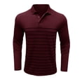 thumbnail image 1 of YYDGH Men's Polo Shirts Long Sleeve Striped Sweatshirt Fashion Casual Loose Fit Fall Classic Button Up Athletic Stylish Golf Shirts, 1 of 6