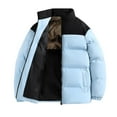 thumbnail image 1 of YYDGH Men's Puffer Jacket Waterproof Winter Parka Jacket Warm Thicken Ski Coat Stand Collar Full Zipper Tops Sky Blue 5XL, 1 of 3