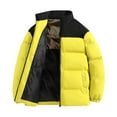 thumbnail image 1 of YYDGH Men's Puffer Jacket Waterproof Winter Parka Jacket Warm Thicken Ski Coat Stand Collar Full Zipper Tops Yellow M, 1 of 3