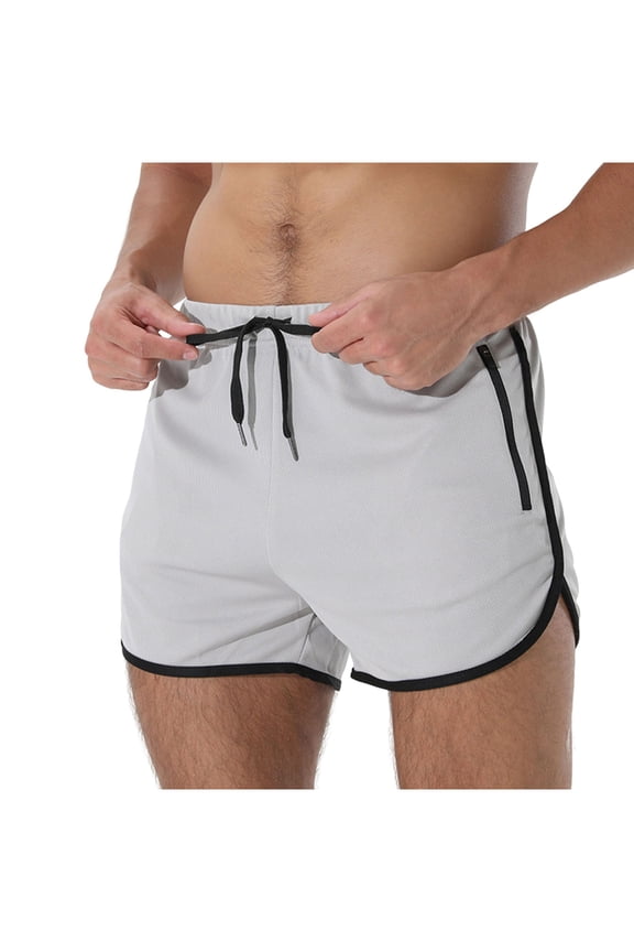 Men's Running Shorts 3 Inch Quick Dry Gym Athletic Jogging Shorts with Zipper Pockets
