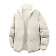 thumbnail image 1 of YYDGH Men's Sherpa Fleece Lined Quilted Jackets Winter Warm Thick Stand Collar Coat Cold Weather Thermal Jacket Khaki 3XL, 1 of 8
