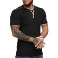 thumbnail image 1 of YYDGH Men's Short Sleeve Henley T Shirts Casual Slim Fit Summer Basic Plain Beefy Tee Shirts Black S, 1 of 4