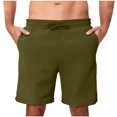 thumbnail image 1 of YYDGH Men's Shorts 5 Inch Inseam Drawstring Elastic Waist Lightweight Casual Summer Beach Shorts with Pocket, 1 of 5