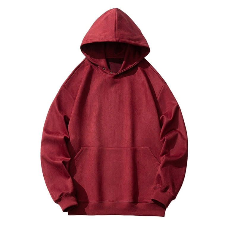 YYDGH Men's Solid Color Hoodies Drawstring Long Sleeve Lightweight Pullove Casual  Hooded Sweatshirts 