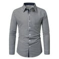 thumbnail image 1 of YYDGH Men's Striped Button Down Shirts Long Sleeve Dress Shirts Regular Fit Formal Bussiness Casual Work Shirt, 1 of 5