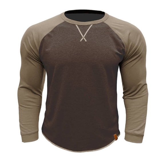 YYDGH Men's Sweatshirt Classic Slim Fit Athletic Long Sleeve Color Block Shirts Active Running Tshirts Hiking Baseball Raglan Shirts