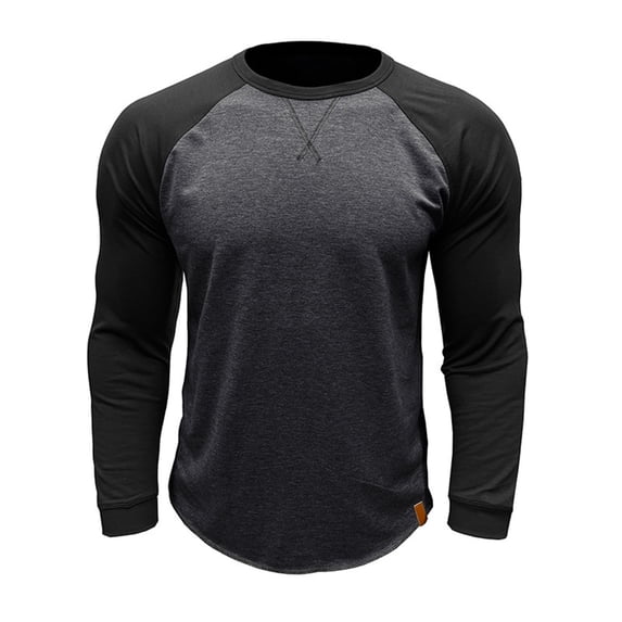 YYDGH Men's Sweatshirt Classic Slim Fit Athletic Long Sleeve Color Block Shirts Active Running Tshirts Hiking Baseball Raglan Shirts