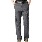 YYDGH Mens Tactical Active Work Pants Ripstop Cotton Cargo Pants Casual Combat Solid Color Wide Leg Trousers with Pockets