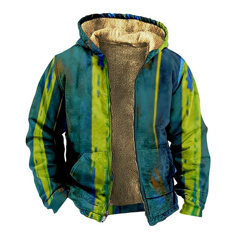 YYDGH Men's Winter Zip Up Hoodies Sherpa Fleece Lined Sweatshirts