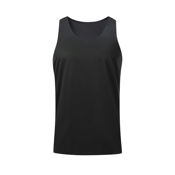 YYDGH Men's Workout Sleeveless Shirts Quick Dry Moisture Wicking Tees Swim Beach Muscle Tank Tops Gym Running Athletic Outdoor Vests Black S