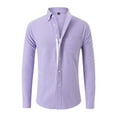 thumbnail image 1 of YYDGH Men's Zipper Dress Shirts Long Sleeve Button Down Half Hidden Zip Slim Fit Shirt Wrinkle-Free Stretch Tops for Work, 1 of 1