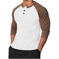 thumbnail image 1 of YYDGH Mens Baseball Shirt Raglan Long Sleeve Henley T-Shirt Sport Athletic Tee Color Block Button Crewneck Jersey Tops, 1 of 5