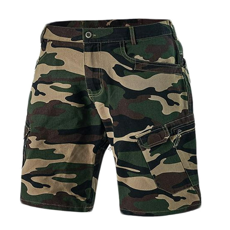 YYDGH Mens Camouflage Cargo Shorts Casual Elastic Waist