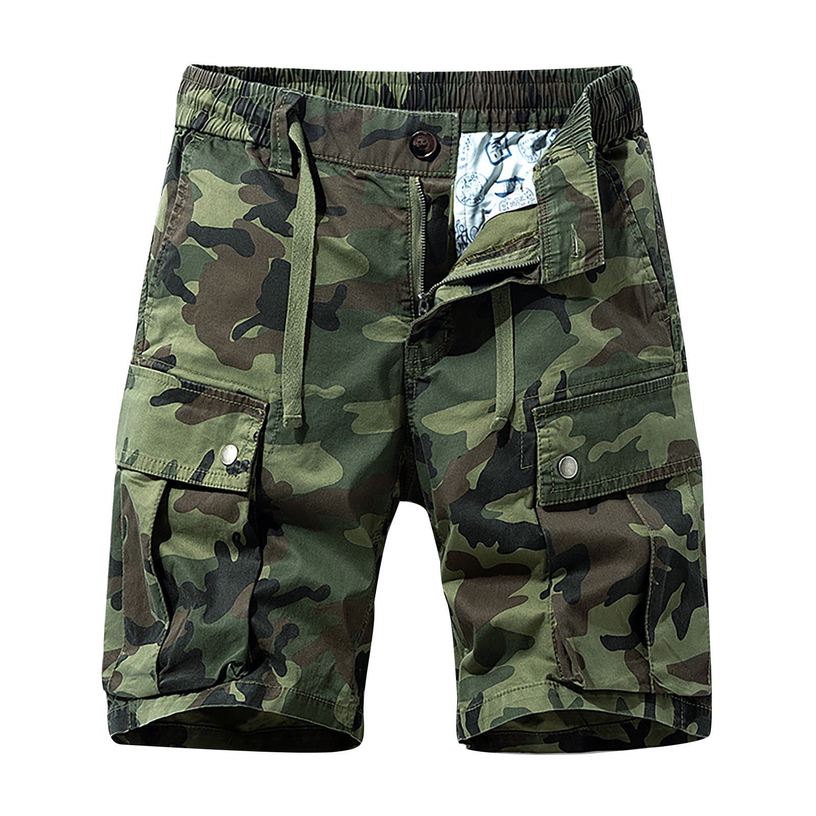 YYDGH Mens Camouflage Cargo Shorts Casual Elastic Waist