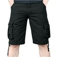 thumbnail image 1 of YYDGH Mens Cargo Shorts Cotton Relaxed Lightweight Multi Pocket Short Pants Outdoor Twill Cargo Shorts Black 6XL, 1 of 4