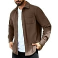 thumbnail image 1 of YYDGH Mens Casual Corduroy Shirt Long Sleeve Button Down Shirts Casual Lightweight Shacket Jacket with Pockets Brown 3XL, 1 of 7