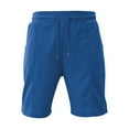 thumbnail image 1 of YYDGH Mens Casual Shorts 5 Inch Waffle Elastic Waist Drawstring Shorts Summer Beach Lounge Solid Color Baggy Running Shorts with Pockets, 1 of 5