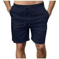 thumbnail image 1 of YYDGH Mens Cotton Linen Shorts Casual Drawstring 7inch Inseam Shorts Stretch Summer Beach Wear, 1 of 7