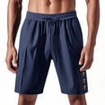 thumbnail image 1 of YYDGH Mens Cotton Linen Shorts Elastic Waist Drawstring Casual Shorts Lightweight Side Button Summer Vacation Beach Shorts, 1 of 8