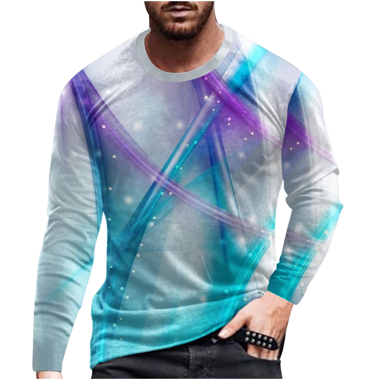 pafei tyugd Mens Graphic Tees Sweatshirt Tie Dye Big & Tall T-Shirts Slim  Fit Long Sleeve Fishing Tops Shirts for Mens Casual Pullover Fashion  Printed Round Neck Blouses 
