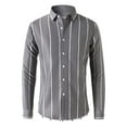 thumbnail image 1 of YYDGH Mens Dress Shirts Long Sleeve Striped Button Down Shirts Stylish Casual Slim Fit Fall Winter Formal Business Shirt, 1 of 7