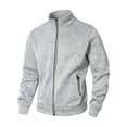 thumbnail image 1 of YYDGH Mens Fleece Lined Jacket Full Zip Up Lightweight Sweater Jackets Casual Warm Fall Winter with Pockets Outdoor Activities Gray 3XL, 1 of 9